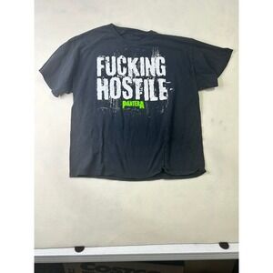 Pantera Fucking Hostile Graphic T-Shirt Mens XL Black Heavy Metal Band Tee
